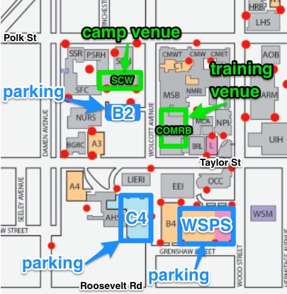 UIC Parking lots: B2, C4, Wood Street Parking